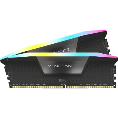 Память оперативная/ Corsair DDR5, 5200MHz 32GB 2x16GB DIMM, Unbuffered, 40-40-40-77, XMP 3.0, VENGEANCE RGB DDR5 Black Heatspreader, RGB LED, 1.25V