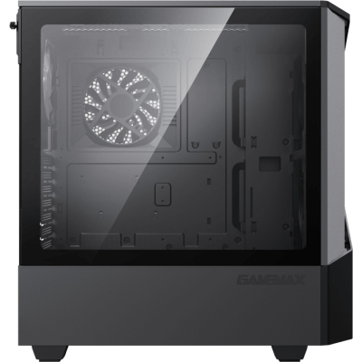 Компьютерный корпус, без блока питания ATX/ Gamemax Contac COC BG ATX case, black/grey, w/o PSU, w/2xUSB3.0, w/1x14cm ARGB front fan(GMX-FN14-Rainbow-C9), w/1x12cm ARGB rear fan(GMX-FN12-