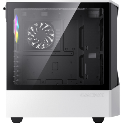 Компьютерный корпус, без блока питания ATX/ Gamemax Contac COC WB ATX case, black/white, w/o PSU, w/2xUSB3.0, w/1x14cm ARGB front fan(GMX-FN14-Rainbow-C9), w/1x12cm ARGB rear fan(GMX-FN12-