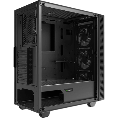 Компьютерный корпус, без блока питания ATX/ Gamemax Draco XD ATX case, black, w/o PSU, w/1xUSB3.0+1xUSB2.0, w/3x12cm ARGB GMX-FN12-DBB front fans, w/1x12cm ARGB GMX-FN12-DBB rear fan
