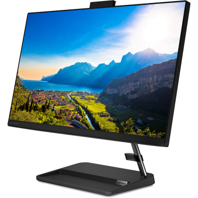 Моноблок/ Lenovo IdeaCentre AIO 3 24ALC6 23.8"(1920x1080 IPS)/AMD Ryzen 5 5500U(2.1Ghz)/8192Mb/512SSDGb/noDVD/Int:AMD Radeon/Cam/BT/WiFi/war 1y/6.81kg/black/noOS + RU kbd, mouse USB