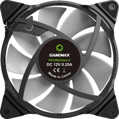 Кулер для корпуса ПК/ Gamemax FN-12Rainbow-C2, 12CM ARGB rainbow fan, 3pin+4Pin connector
