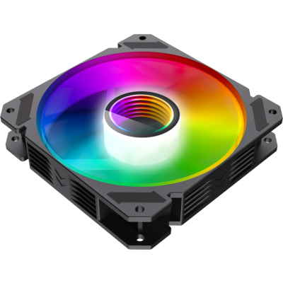 Кулер для корпуса ПК/ Gamemax FN-12Rainbow-C9, 12CM ARGB Rainbow Fan, frame with reflective design, 3pin+4Pin connector