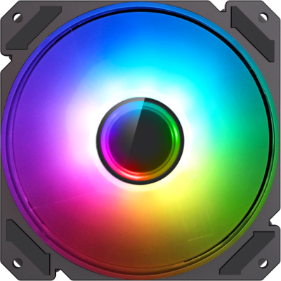 Кулер для корпуса ПК/ Gamemax FN-12Rainbow-C9-Infinity, 12CM ARGB Rainbow Infinity, frame with reflective design, 3pin+4Pin connector
