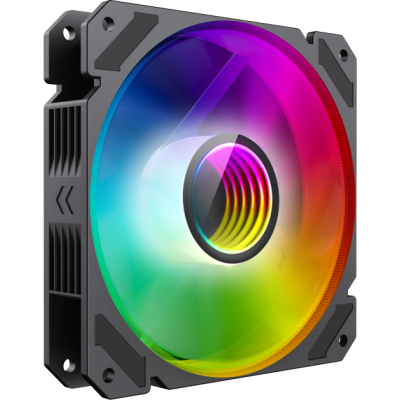 Кулер для корпуса ПК/ Gamemax FN-12Rainbow-C9-Infinity, 12CM ARGB Rainbow Infinity, frame with reflective design, 3pin+4Pin connector