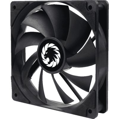 Кулер для корпуса ПК/ Gamemax GMX-WFBK-BK, 12CM black fan, black blade, 3pin+4Pin connector