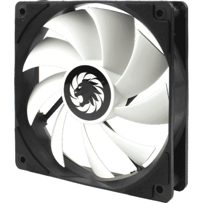 Кулер для корпуса ПК/ Gamemax GMX-WFBK-WT, 12CM black fan, white blade, 3pin+4Pin connector