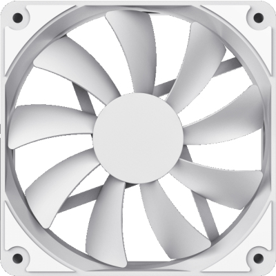 Кулер для корпуса ПК/ Gamemax GMX-WFBK-Full White, 12CM white fan, white blade, 3pin+4Pin connector