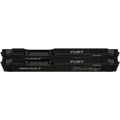 Память оперативная/ Kingston 8GB 1600MHz DDR3 CL10 DIMM(Kit of 2) FURY BeastBlack