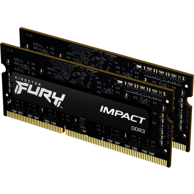 Память оперативная/ Kingston 8GB 1600MHz DDR3LCL9SODIMM(Kit of 2) 1.35V FURY Impact