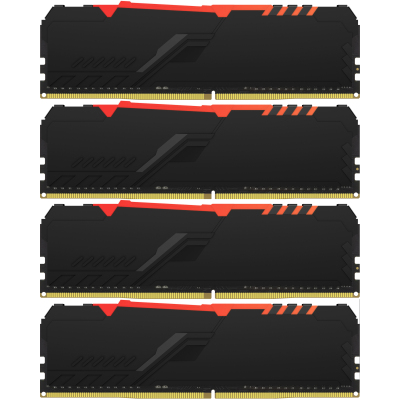 Память оперативная/ Kingston 32GB 3200MHz DDR4 CL16 DIMM (Kit of 4) FURY Beast RGB