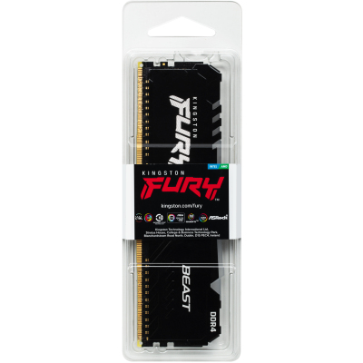 Память оперативная/ Kingston 16GB 3733MHz DDR4 CL19 DIMM 1Gx8 FURY Beast RGB