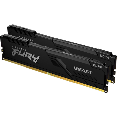 Память оперативная/ Kingston 32GB 3733MHz DDR4 CL19 DIMM (Kit of 2) 1Gx8 FURY Beast Black
