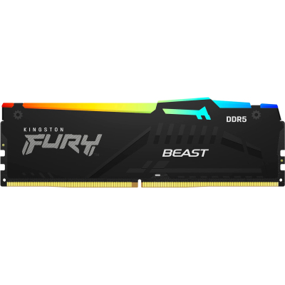 Память оперативная/ Kingston 32GB 6000MT/s DDR5 CL40 DIMM (Kit of 2) FURY Beast RGB