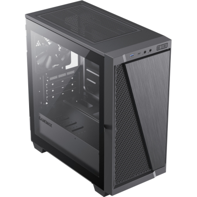 Компьютерный корпус, без блока питания mATX/ Gamemax M61 mATX case, black, w/o PSU, w/1xUSB3.0+1xType-C, w/1x12cm rear fan