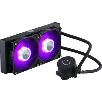 Система охлаждения/ Cooler Master MasterLiquid ML240L V2 RGB (210W, 240mm, RGB, fans: 2x120mm/62CFM/27dBa/1800rpm, 1700/1200/115X/2066/2011-V3/2011/AM5/AM4/AM3/AM3+/AM2/AM2+/FM2/FM2+/FM1)