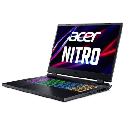 Ноутбук/ Acer Nitro 5 AN517-55-56DM 17.3"(1920x1080)/Intel Core i5 12500H(2.5Ghz)/8192Mb/512SSDGb/noDVD/Ext:nVidia GeForce RTX3050Ti(4096Mb)/Cam/BT/WiFi/war 1y/3kg/Black/noOS + EN kbd