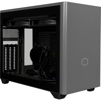 Корпус с блоком питания/ Cooler Master MasterBox NR200P MAX, USB3.0x2, CPU Cooler included: MasterLiquid ML280 Mirror, Black, w/850W SFX PSU, mITX