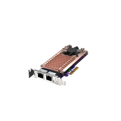 QNAP QM2-2P2G2T Expansion card 2 slots M.2 2280 NVMe. PCIe Gen3 x4 interface, 2x 2.5 GbE BASE-T.