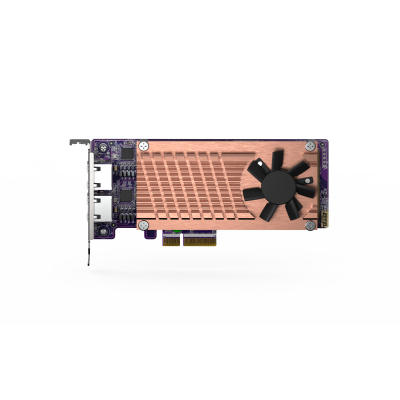 QNAP QM2-2P2G2T Expansion card 2 slots M.2 2280 NVMe. PCIe Gen3 x4 interface, 2x 2.5 GbE BASE-T.