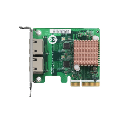 QNAP QXG-2G2T-I225 2-port 2.5 GbE network expansion card, Controller I225-LM, PCIe Gen2 x2, 3 x Brackets included (Full-height, Low-profile and Specialized for QNAP NAS)