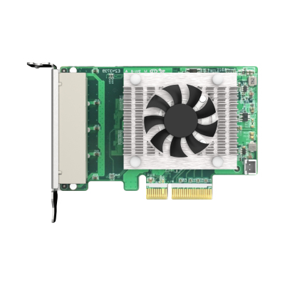 QNAP QXG-2G4T-I225 4-port 2.5 GbE network expansion card, Controller I225-LM, PCIe Gen2 x4, 3 x Brackets included (Full-height, Low-profile and Specialized for QNAP NAS)