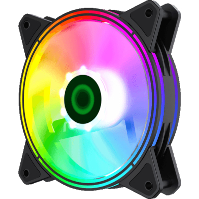 Комплект кулеров для корпуса ПК + контроллер вентиляторов/ Gamemax RQ300 kit, 3x12CM Rainbow ARGB fans, remote controller
