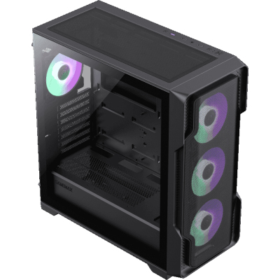 Компьютерный корпус E-ATX, без блока питания/ Gamemax SIEGE BK E-ATX case, black, w/o psu, w/1xUSB3.0+2xUSB2.0, Combo Audio, w/3x12cm ARGB front fan (1xFN-12A-M6I, 2xFN-12A-S6I), w/1x12cm ARGB rear fan (FN
