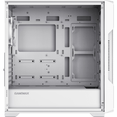Компьютерный корпус E-ATX, без блока питания/ Gamemax SIEGE WH E-ATX case, white, w/o psu, w/1xUSB3.0+2xUSB2.0, Combo Audio, w/3x12cm ARGB front fan (1xFN-12A-M6I-W, 2xFN-12A-S6I-W), w/1x12cm ARGB rear fan
