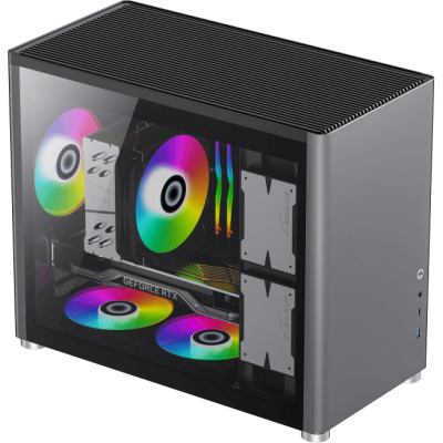 Компьютерный корпус, без блока питания mATX/ Gamemax Spark Black mATX case, black, w/o PSU, w/1xUSB3.0+1xType-C, 1xCombo Audio