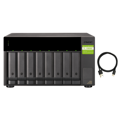 SMB QNAP TL-D800C USB 3.2 Gen 2 Type-C JBOD storage enclosure, 8-tray 3,5"/2,5" w/o HDD. desktop version.