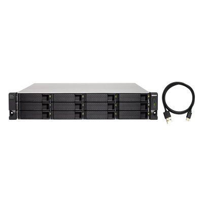 SMB QNAP TL-R1200C-RP USB 3.2 Gen 2 Type-C JBOD storage enclosure, 12-tray 3,5"/2,5" w/o HDD, 2xPSU. Rackmount. W/o rail kit RAIL-B02