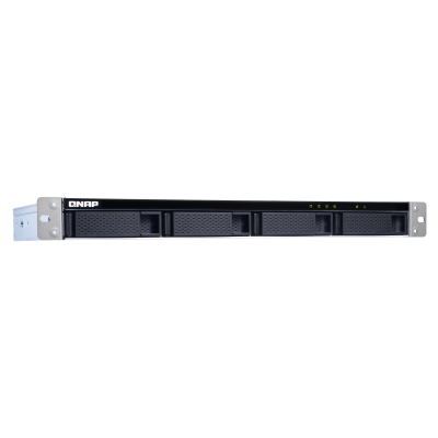 SMB QNAP TL-R400S SATA 6GB/s JBOD storage enclosure, 4-tray 3,5"/2,5" w/o HDD, 1 x SFF-8088, 1 PSU. Rackmount. W/o rail kit RAIL-B02