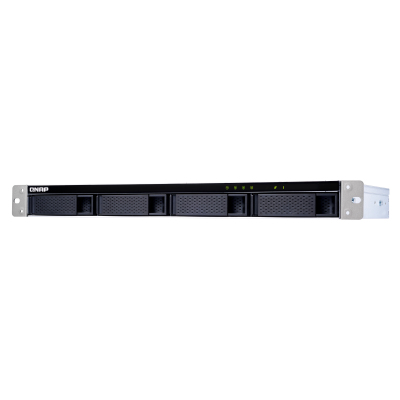 SMB QNAP TL-R400S SATA 6GB/s JBOD storage enclosure, 4-tray 3,5"/2,5" w/o HDD, 1 x SFF-8088, 1 PSU. Rackmount. W/o rail kit RAIL-B02