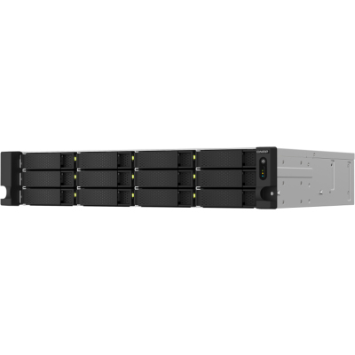 SMB QNAP TS-1264U-RP-4G NAS 12 HDD trays, rackmount 2U, 2 PSU. 4-core Intel Celeron N5095 2.0-2.9 GHz, 8 GB RAM up to 8 GB, 2x2.5 Gigabit Ethernet, 2xUSB 3.2 Gen 2 (10Gbps). 2xUSB 2.0., 1xHDMI . PCIe Gen 3 x2 , W/o rail kit RAIL-B02