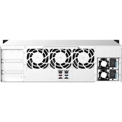 SMB QNAP TS-1673AU-RP-16G NAS 16 HDD trays, 2x 2.5 GbE, rackmount, 2 PSU. 4-core AMD V1500B 2,2 GHz,,RAM 16 GB (1 x 16 GB) up to 32 GB (2 x 16 GB). W/o rail kit RAIL-B02