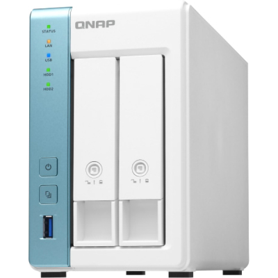 SMB QNAP TS-231P3-4G NAS, 2 trays 3,5"/2,5". 1xGbE RJ-45, 1x2,5 GbE RJ-45. ARM Cortex-A15 Annapurna Labs AL-314 1,7 GHz, 4GB SO-DIMM DDR3 up to 8GB (1x8 GB)