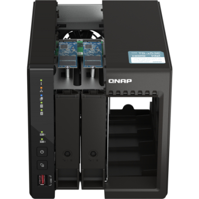 SMB QNAP TS-253E-8G NAS, 2-tray w/o HDD. 2xHDMI-port. 4-core Celeron J6412 2-2.6 GHz, 8GB DDR, 2x2.5Gb LAN, 2 x M.2 2280 PCIe Gen 3 x2, 2x USB 3.2 Gen 2 (10Gbps) Port, 2x USB 2.0 port