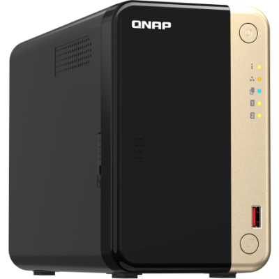 SMB QNAP TS-264-8G NAS 2 HDD trays, 4-core Intel Celeron N5105/N5095 2.0-2.9 GHz, 8 GB DDR4 RAM , 2x2.5 Gigabit Ethernet , 2xUSB 3.2 Gen 2 (10Gbps), 2xUSB 2.0 port, 1xHDMI, 2xM.2 PCIe Gen 3 x1 slots