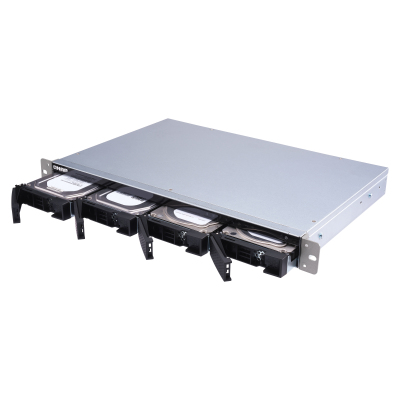 channel QNAP TS-431XeU-2G NAS 4 HDD trays, 10 GbE SFP+, rackmount, 1 PSU. ARM 4-core Cortex-A15 Annapurna Labs AL-314 1,7 GHz, 2 GB. W/o rail kit RAIL-B02