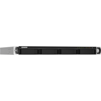 SMB QNAP TS-432PXU-2G 4-Bay quad-core AL324 64-bit 1.7 GHz rackmount NAS with 250W PSU, 2GB DDR4 UDIMM RAM (max 1x16GB), SATA 6Gb/s, 2x 10GbE SFP+ LAN, 2x2.5 GbE LAN, 1x PCIe Gen2 x2 slot. W/o RAIL-B02