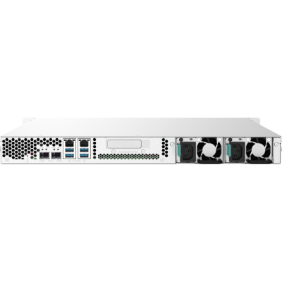 Сетевое хранилище без дисков/ SMB QNAP TS-432PXU-RP-2G 4-Bay quad-core 1.7 GHz rackmount NAS with 250W redundant PSU, 2GB DDR4 UDIMM RAM (max 16GB), SATA 6Gb/s, 2x 10GbE SFP+ LAN, 2x 2.5 GbE LAN, 1x PCIe Gen2 x2 slot. W/o RAIL-B02
