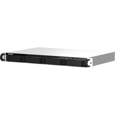 SMB QNAP TS-464eU-8G NAS 4 HDD trays, rackmount 1U, 1 PSU. 4-core Intel Celeron N5105/N5095 2.0-2.9 GHz, 8 GB RAM, 2x2.5GbE, 2xUSB 3.2 Gen 2 (10Gbps), 2xUSB 2.0, 1xHDMI, 2xM.2 PCIe Gen 3 x1 slots , W/o rail kit RAIL-B02