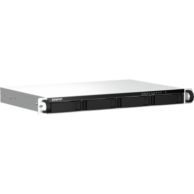 SMB QNAP TS-464eU-8G NAS 4 HDD trays, rackmount 1U, 1 PSU. 4-core Intel Celeron N5105/N5095 2.0-2.9 GHz, 8 GB RAM, 2x2.5GbE, 2xUSB 3.2 Gen 2 (10Gbps), 2xUSB 2.0, 1xHDMI, 2xM.2 PCIe Gen 3 x1 slots , W/o rail kit RAIL-B02