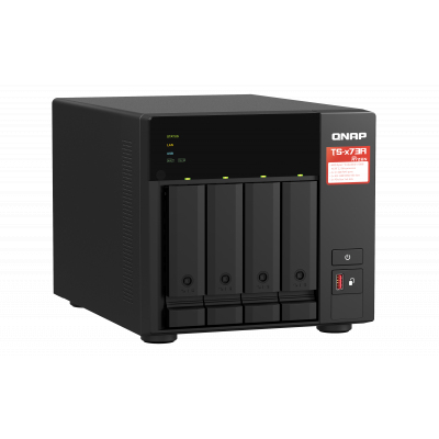 SMB QNAP TS-473A-8G NAS, 4-tray w/o HDD, 2xM.2 SSD Slot. Quad-сore AMD Ryzen Embedded V1500B 2.2 GHz, 8GB DDR4 (1 x 8GB) up to 64GB (2 x 32GB), 2x 2.5 Gigabit LAN
