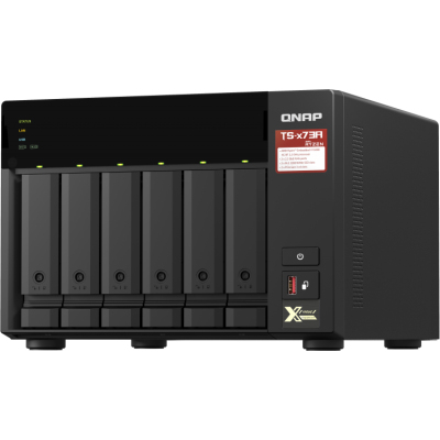 SMB QNAP TS-673A-8G NAS, 6 trays 3,5"/2,5", 2x2,5 GbE BASE-T, 2 x M.2 NVMe 2280 slots, quad-core AMD Ryzen V1500B 2,2 GHz, 8 GB SO-DIMM DDR4 (1 x 8 GB) up to 64GB (2x32 GB)
