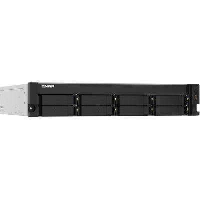 SMB QNAP TS-832PXU-RP-4G 8-Bay 2U rackmount NAS, AL324 quad-core 1.7 GHz,, 1x4GB DDR4 RAM (max 1x16GB), SATA 6Gb/s, 2x 10GbE SFP+ LAN, 2x 2.5 GbE LAN, 2xPSU. W/o RAIL-B02