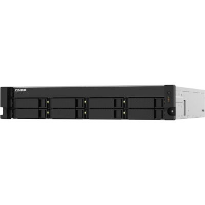 SMB QNAP TS-832PXU-RP-4G 8-Bay 2U rackmount NAS, AL324 quad-core 1.7 GHz,, 1x4GB DDR4 RAM (max 1x16GB), SATA 6Gb/s, 2x 10GbE SFP+ LAN, 2x 2.5 GbE LAN, 2xPSU. W/o RAIL-B02