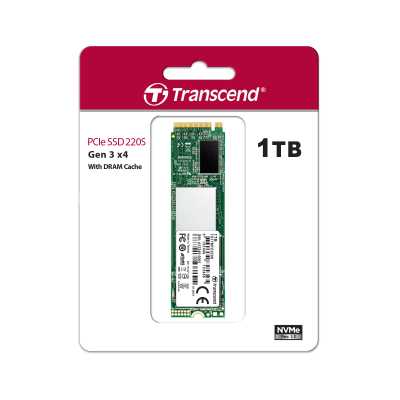 Твердотельный накопитель/ Transcend SSD MTE220S, 1024GB, M.2(22x80mm), NVMe 1.3, PCIe 3.0 x4, 3D TLC, R/W 3500/3200MB/s, IOPs 330 000/370 000, TBW 2200, DWPD 1.2 (5 лет)