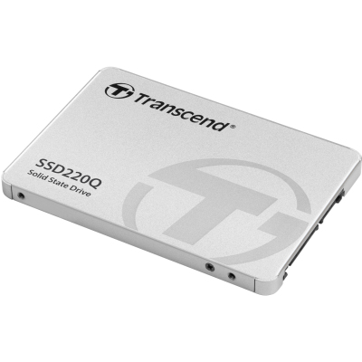 Твердотельный накопитель/ Transcend SSD SSD220Q, 500GB, 2.5" 7mm, SATA3, QLC, R/W 550/500MB/s, IOPs 57 000/59 000, TBW 100, DWPD 0.19 (3 года)